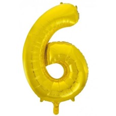 Number 6 Gold Megaloon (86cm)